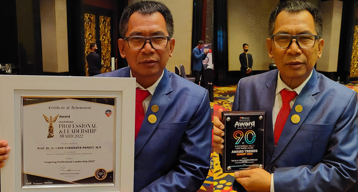 Kepala Badan Penjaminan Mutu Universitas Warmadewa Raih Award Dari 